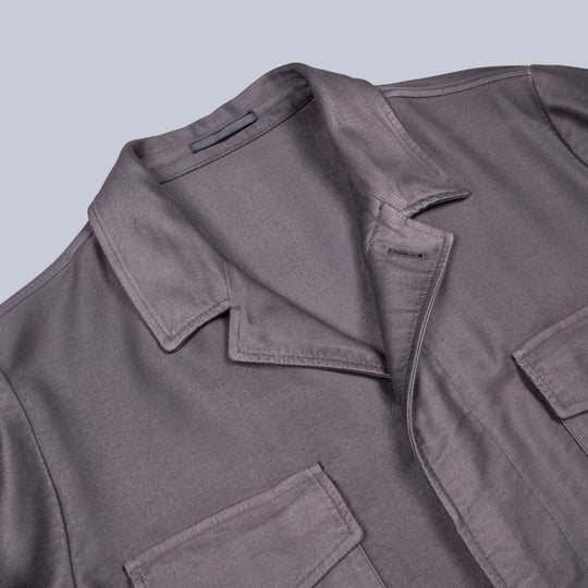 Taupe Cotton Modal Safari Jacket