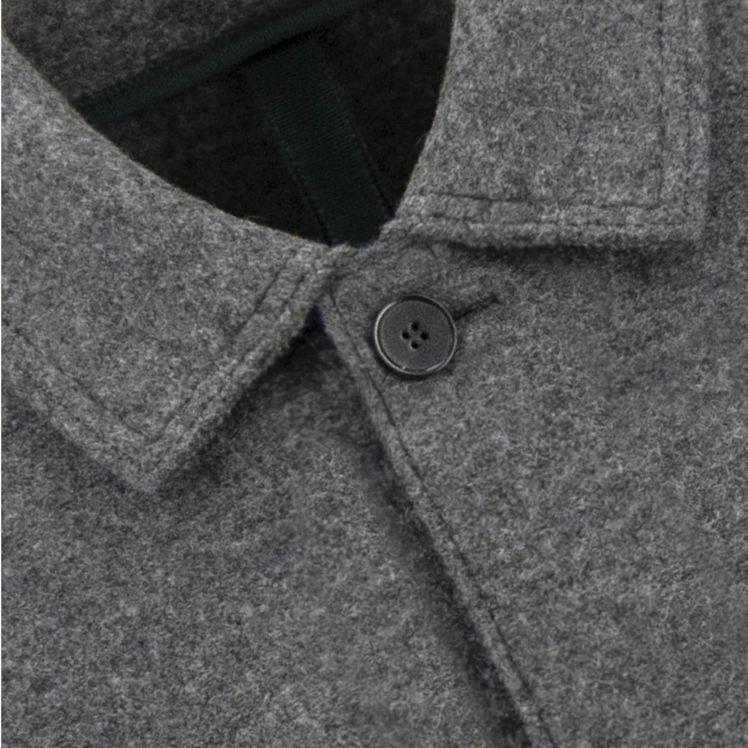 Grey Boiled Wool Utility Jacket