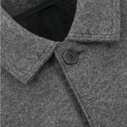Grey Boiled Wool Utility Jacket