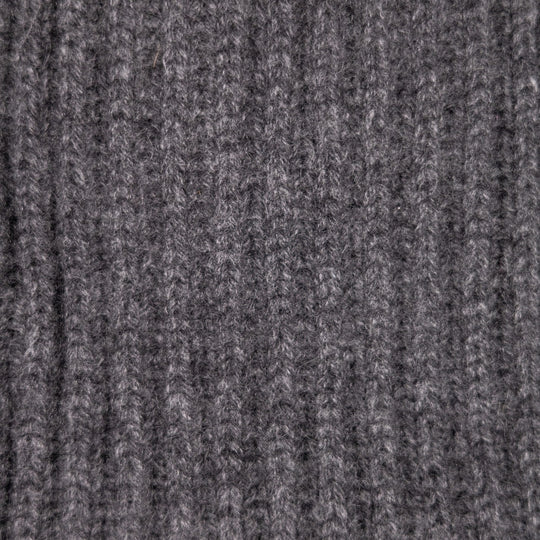 Dark Grey Heavy Knitted Cashmere Shawl Collar Cardigan
