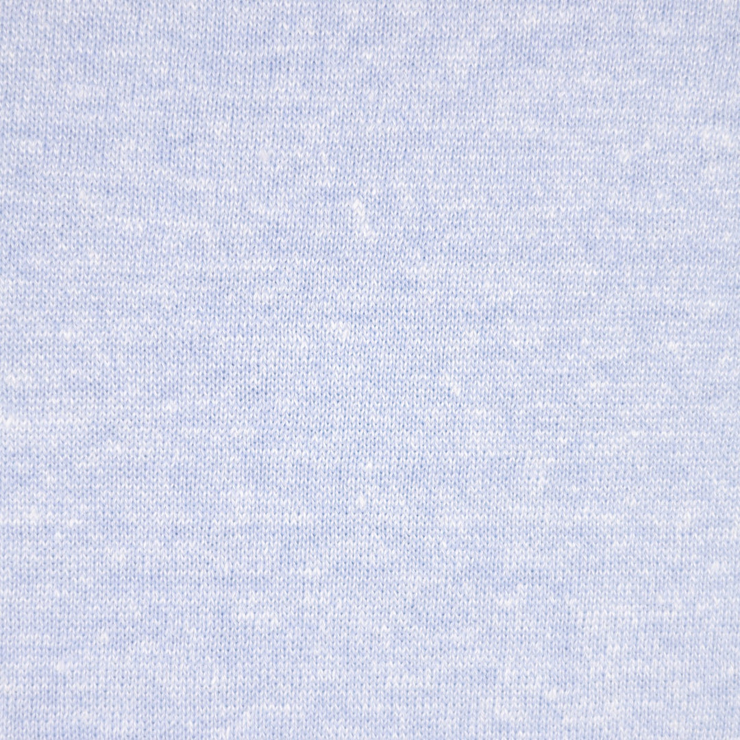 Ice Blue Linen Cotton Long Sleeve Polo