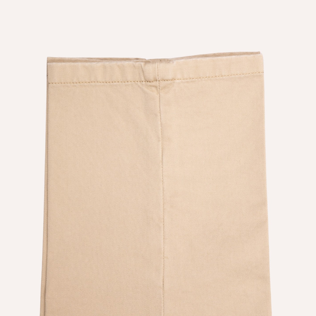 Washed Khaki Cotton One Pleat Officer Chino - Tapered Fit