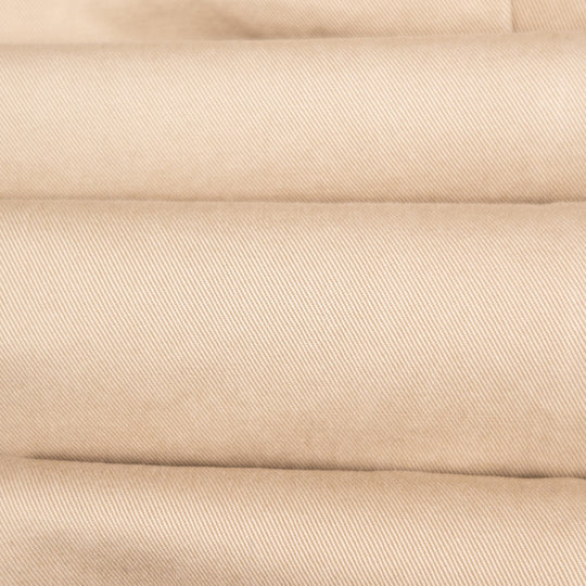 Washed Khaki Cotton One Pleat Officer Chino - Tapered Fit