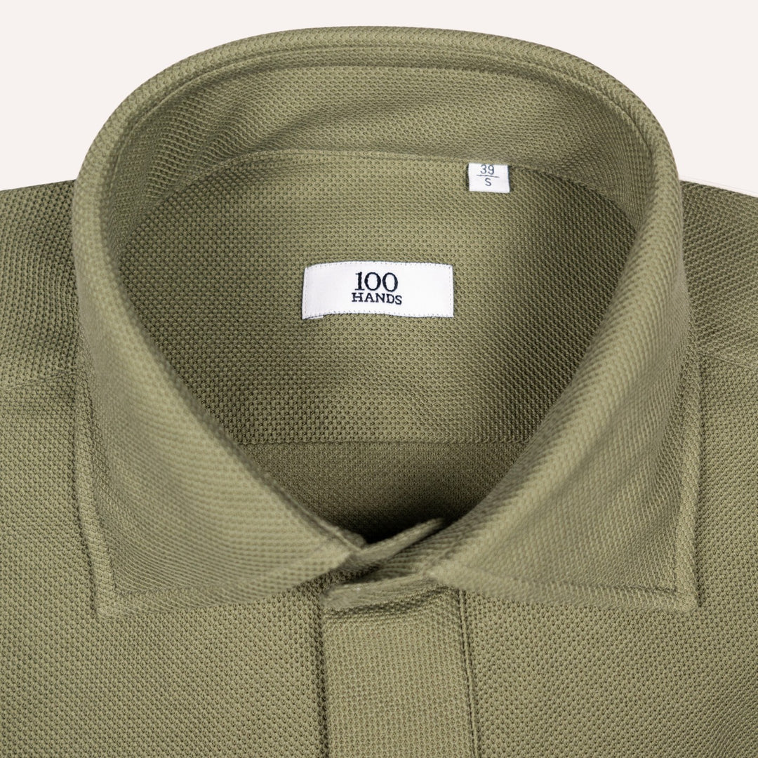 Olive Jersey Popover Shirt