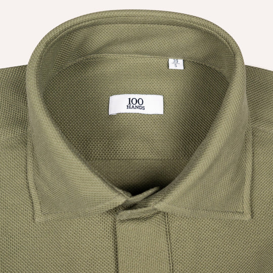 Olive Jersey Popover Shirt