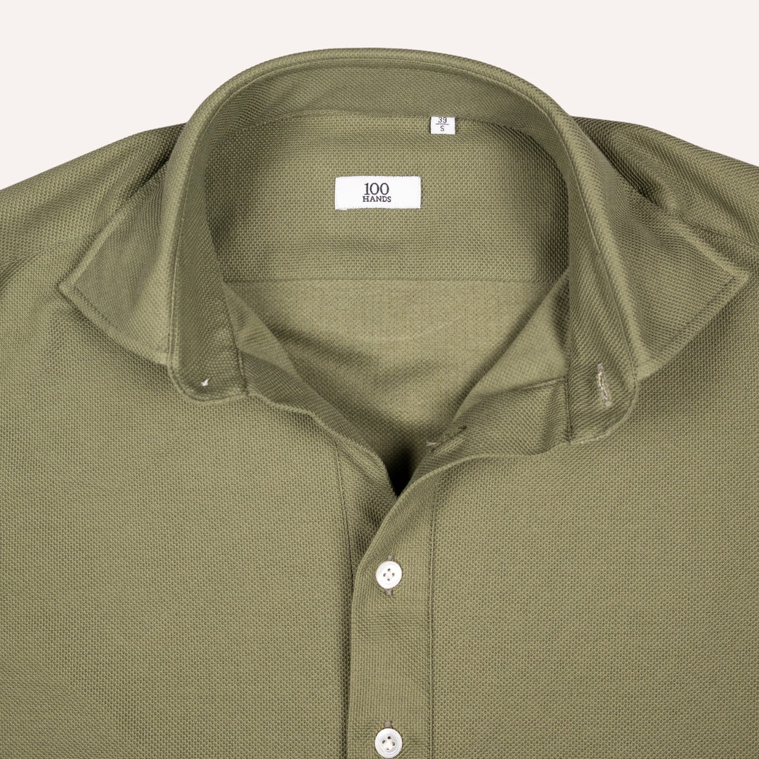 Olive Jersey Popover Shirt