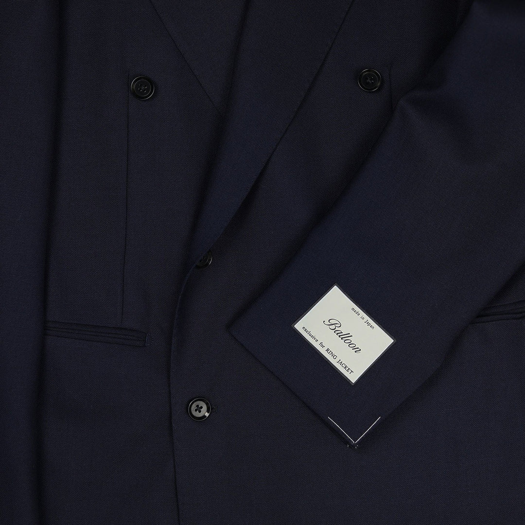 Navy Double-Breasted Balloon Suit