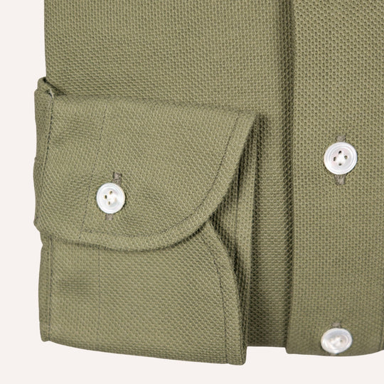 Olive Jersey Popover Shirt
