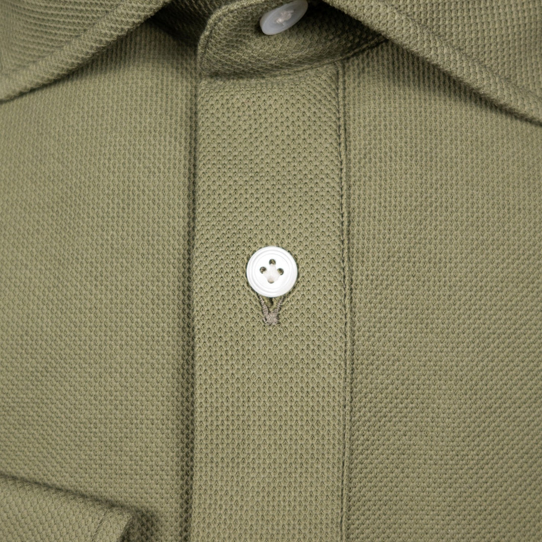Olive Jersey Popover Shirt