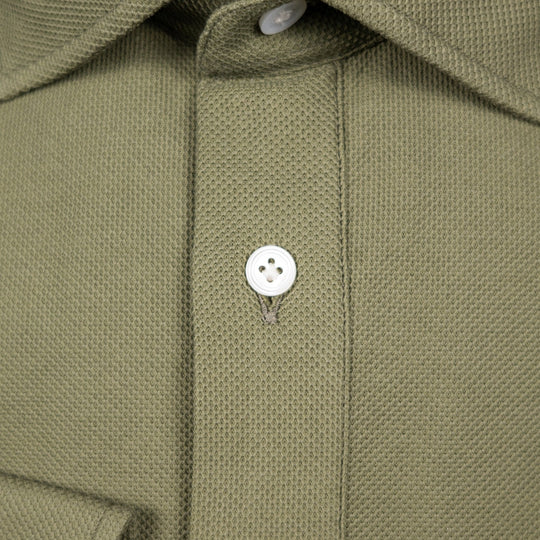 Olive Jersey Popover Shirt