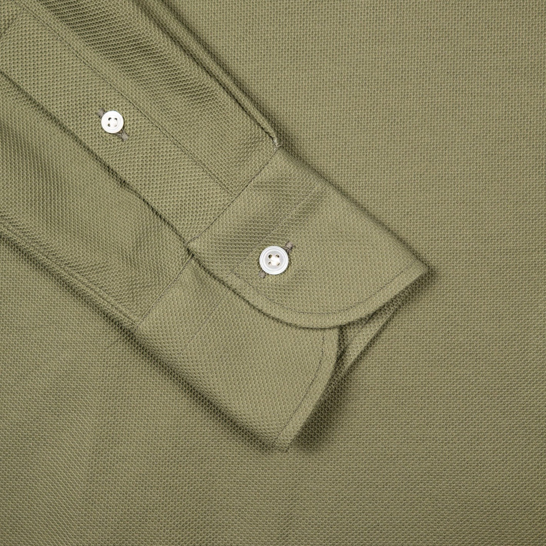 Olive Jersey Popover Shirt
