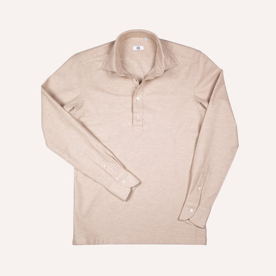 Beige Jersey Popover Shirt