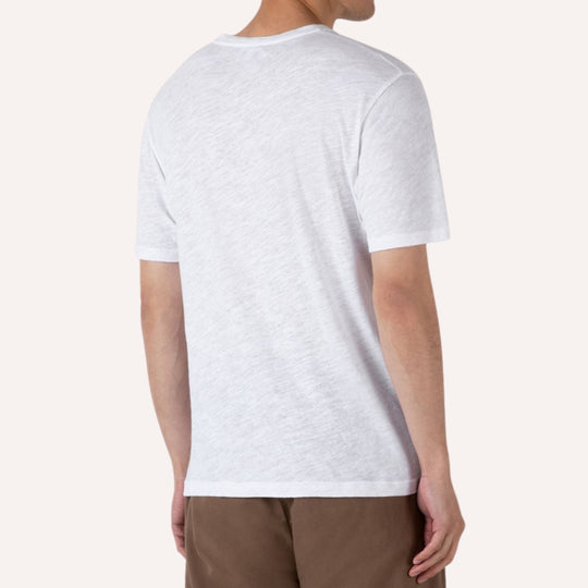 White Cotton Linen T‑shirt