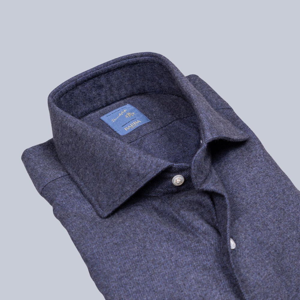 Dark Blue Flannel Cutaway