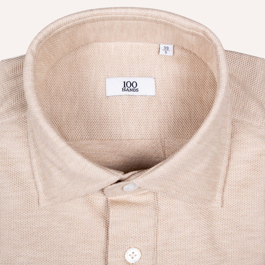 Beige Jersey Popover Shirt