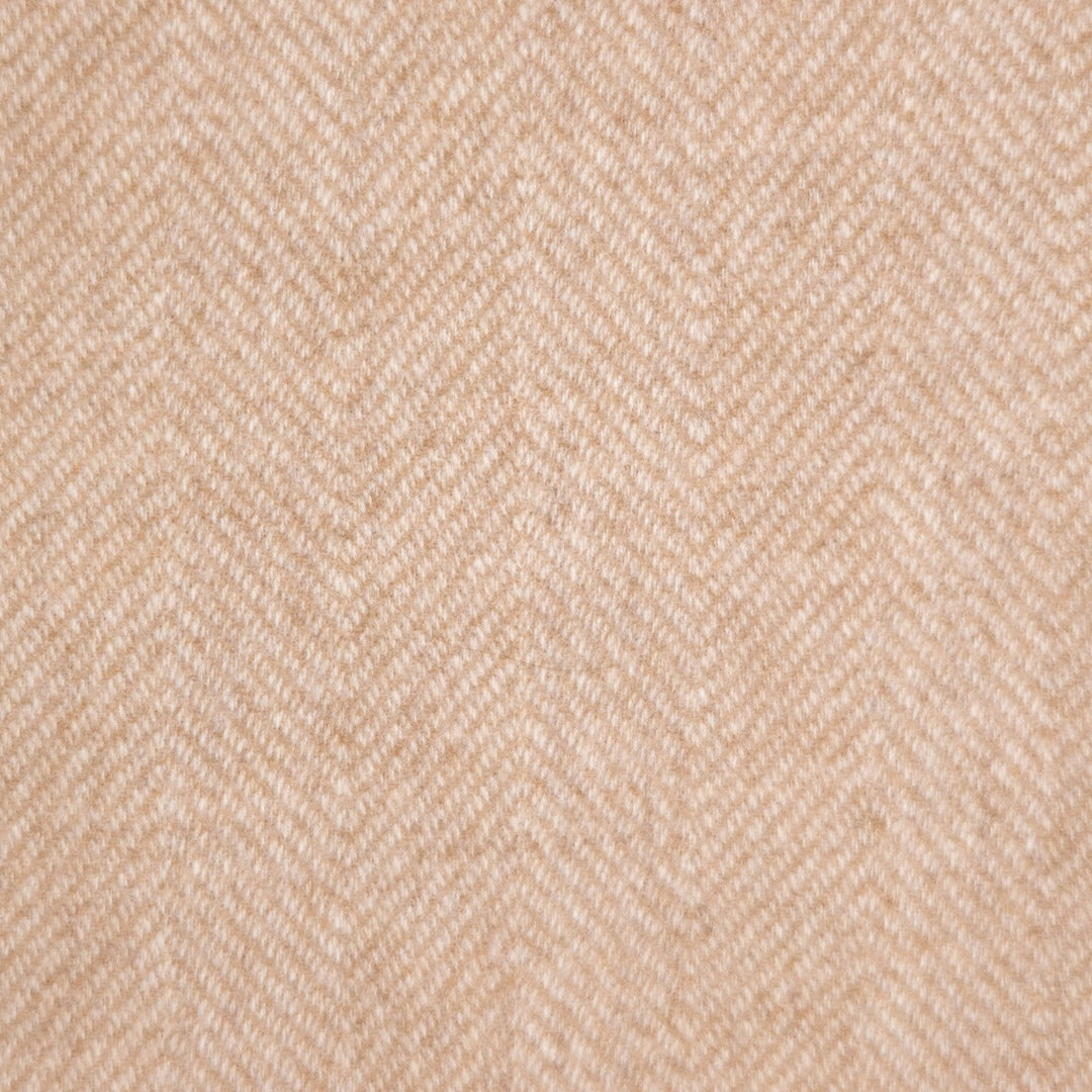 Beige Herringbone Wool Cashmere Blazer