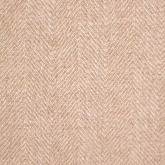 Beige Herringbone Wool Cashmere Blazer