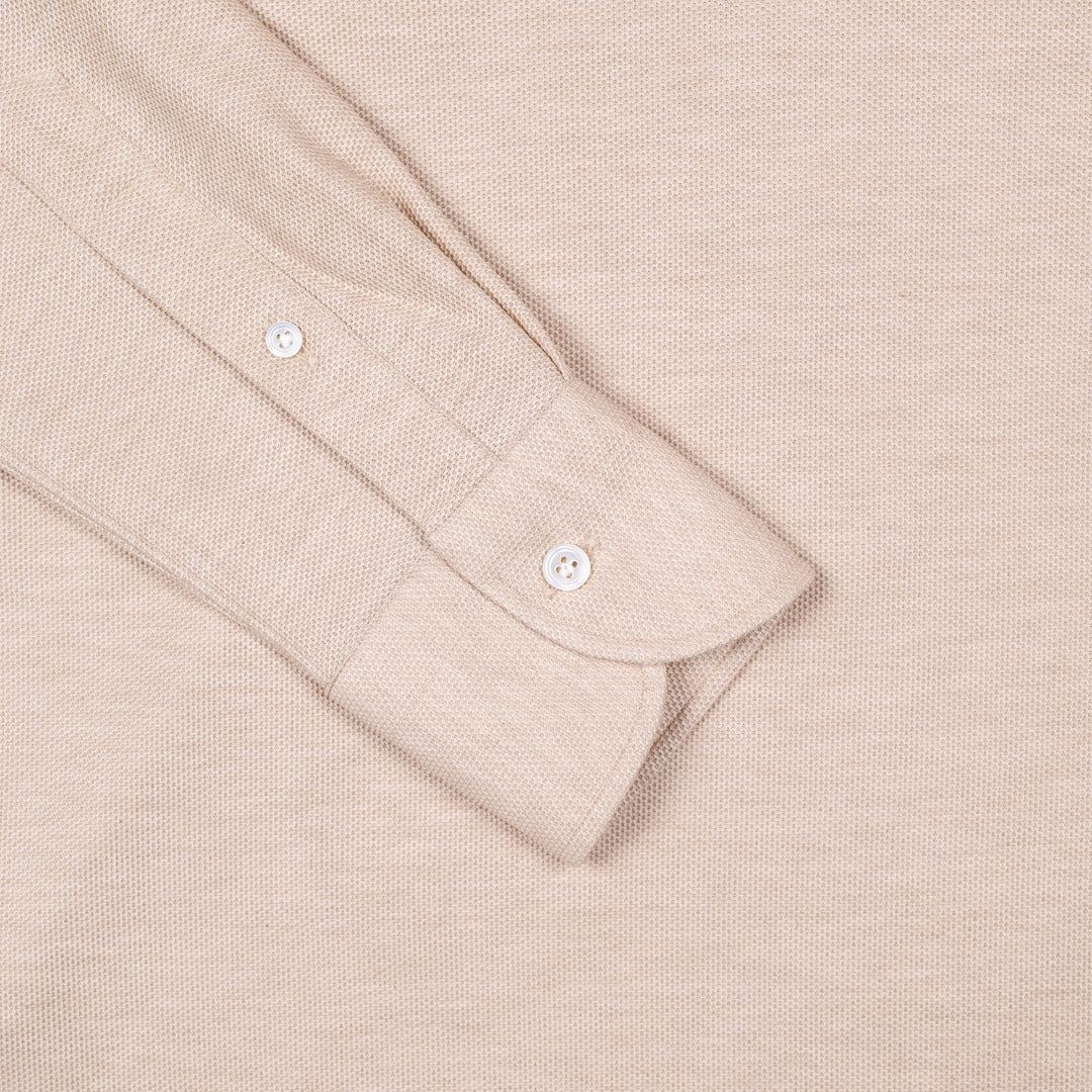 Beige Jersey Popover Shirt