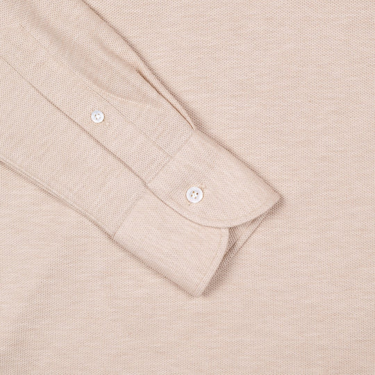 Beige Jersey Popover Shirt