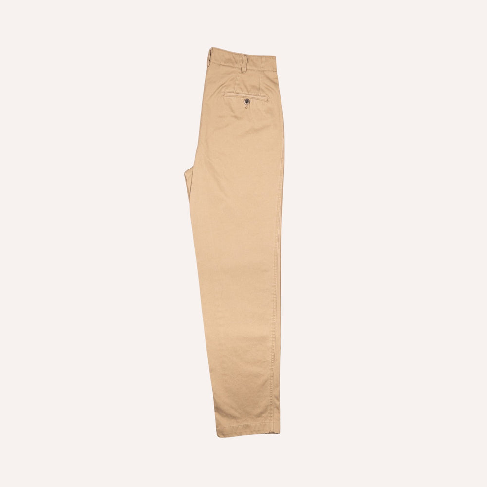 Washed Khaki Cotton Chinos - Straight Fit