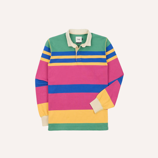 Pink Blue & Mint Pastel Stripe Rugby