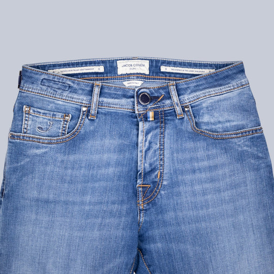 Mid Blue Wash Denim Slim Fit Jeans