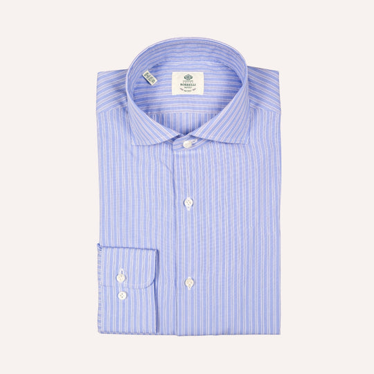 Blue White Multi Stripe Cutaway Shirt