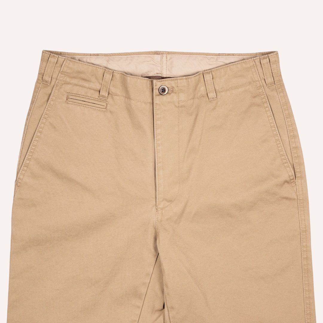 Washed Khaki Cotton Chinos - Straight Fit