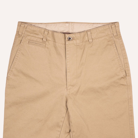 Washed Khaki Cotton Chinos - Straight Fit