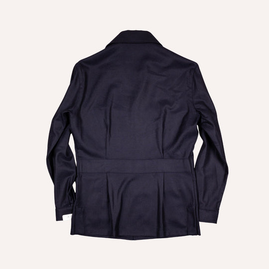 Navy Twill Wool Cashmere Desert Jacket