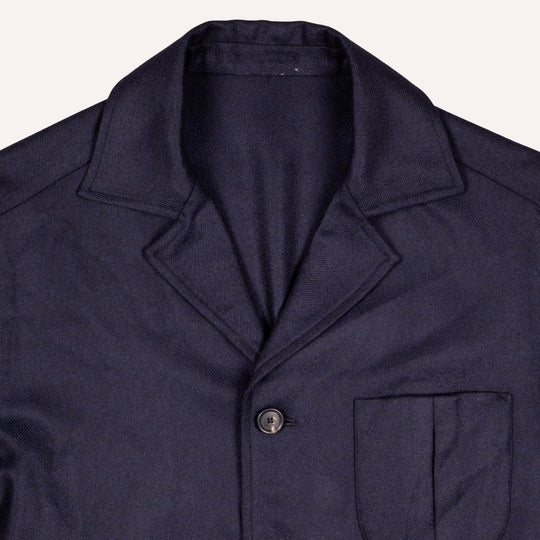 Navy Twill Wool Cashmere Desert Jacket
