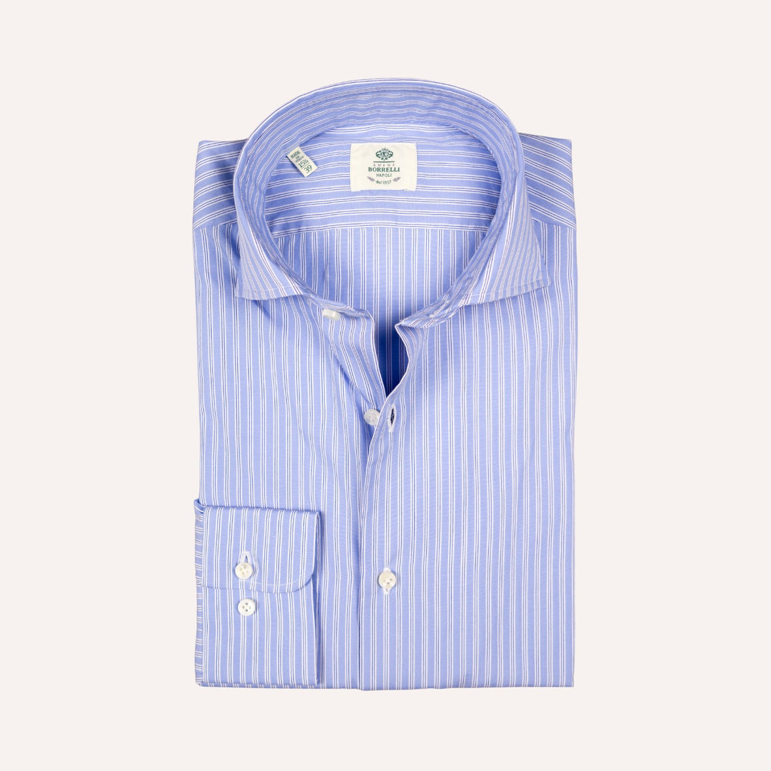 Blue White Multi Stripe Cutaway Shirt