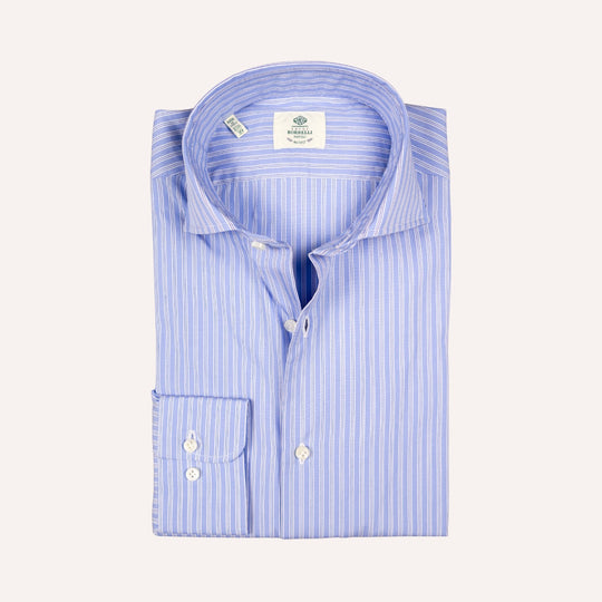 Blue White Multi Stripe Cutaway Shirt