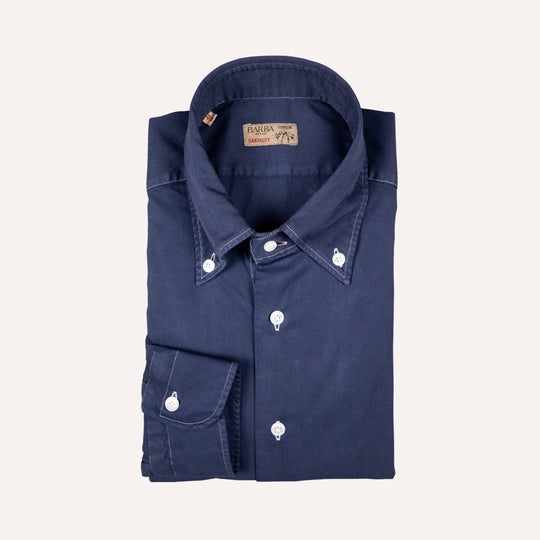 Navy Blue Button Down Denim Shirt