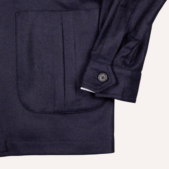 Navy Twill Wool Cashmere Desert Jacket