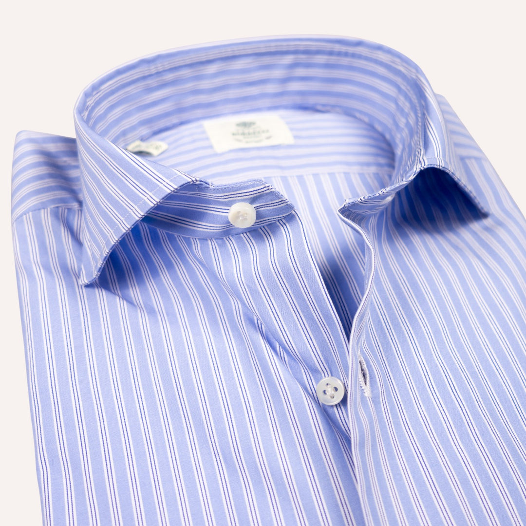 Blue White Multi Stripe Cutaway Shirt
