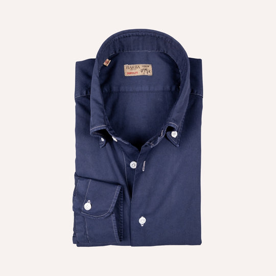 Navy Blue Button Down Denim Shirt