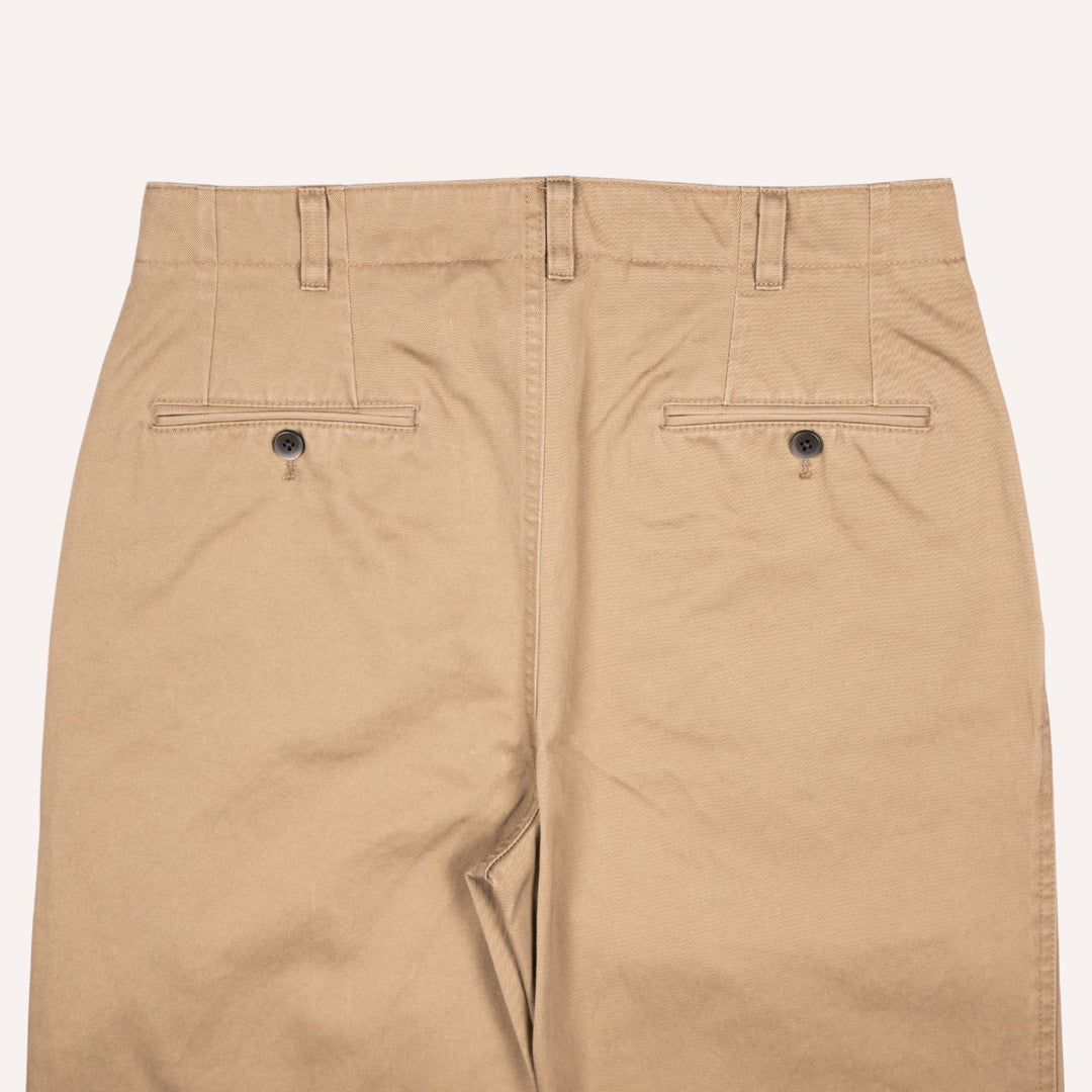 Washed Khaki Cotton Chinos - Straight Fit