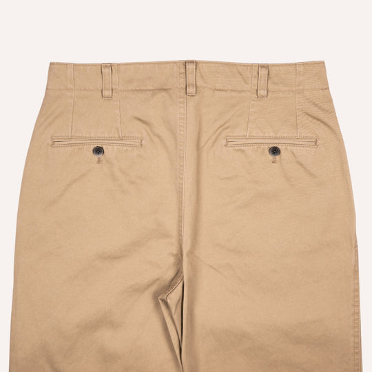 Washed Khaki Cotton Chinos - Straight Fit