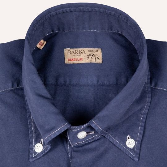 Navy Blue Button Down Denim Shirt