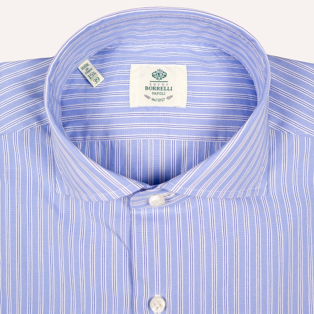 Blue White Multi Stripe Cutaway Shirt