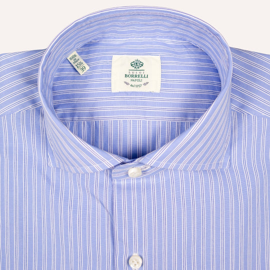 Blue White Multi Stripe Cutaway Shirt
