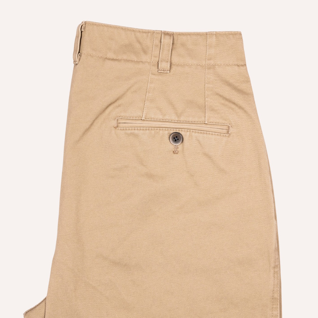 Washed Khaki Cotton Chinos - Straight Fit