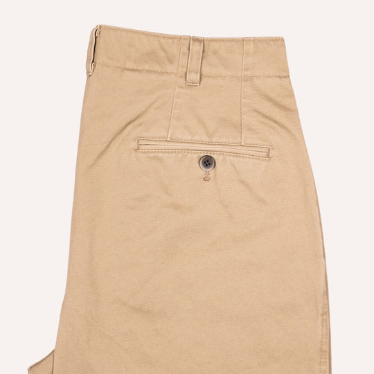 Washed Khaki Cotton Chinos - Straight Fit