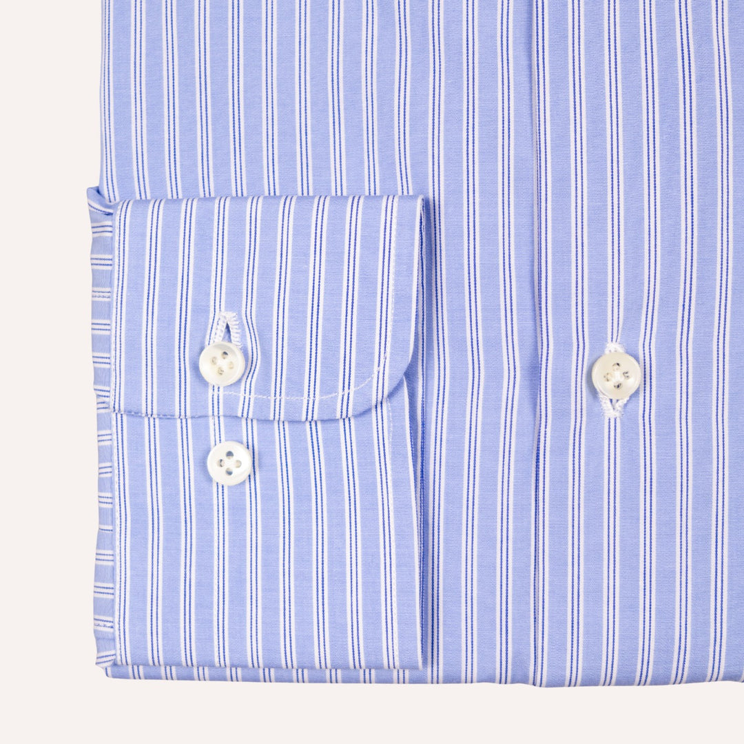 Blue White Multi Stripe Cutaway Shirt