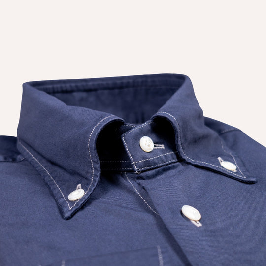 Navy Blue Button Down Denim Shirt
