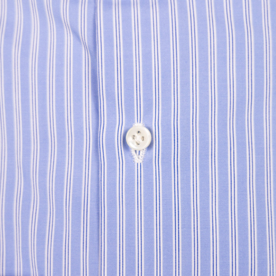 Blue White Multi Stripe Cutaway Shirt