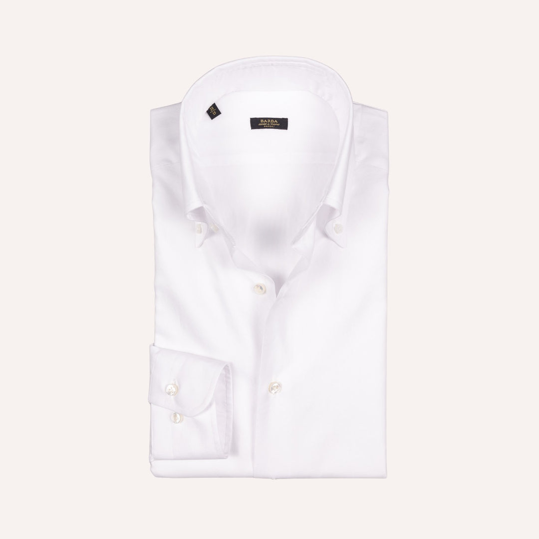 White Slim Fit Oxford Button Down Shirt