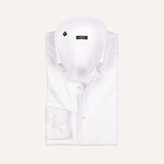 White Slim Fit Oxford Button Down Shirt