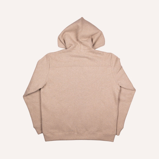 Taupe Cotton Cashmere Zip Hoodie